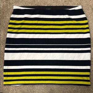 Ann Taylor Black and Green Striped Skirt